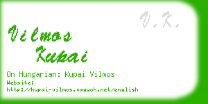 vilmos kupai business card